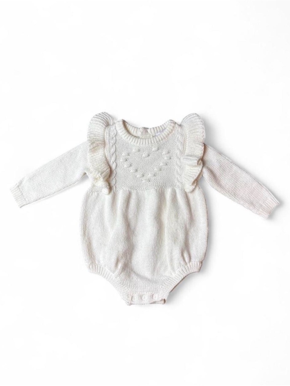 Nordstrom Knit Baby Sweater with Ruffle Shoulders